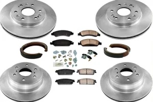 New Front & Rear Rotors Brake Pads Shoes Spring Kit for Chevrolet Tahoe 09-14