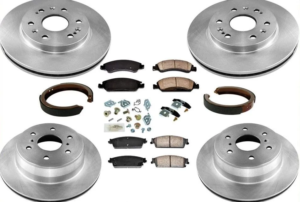 New Front & Rear Rotors Brake Pads Shoes Spring Kit for Chevrolet Tahoe 09-14