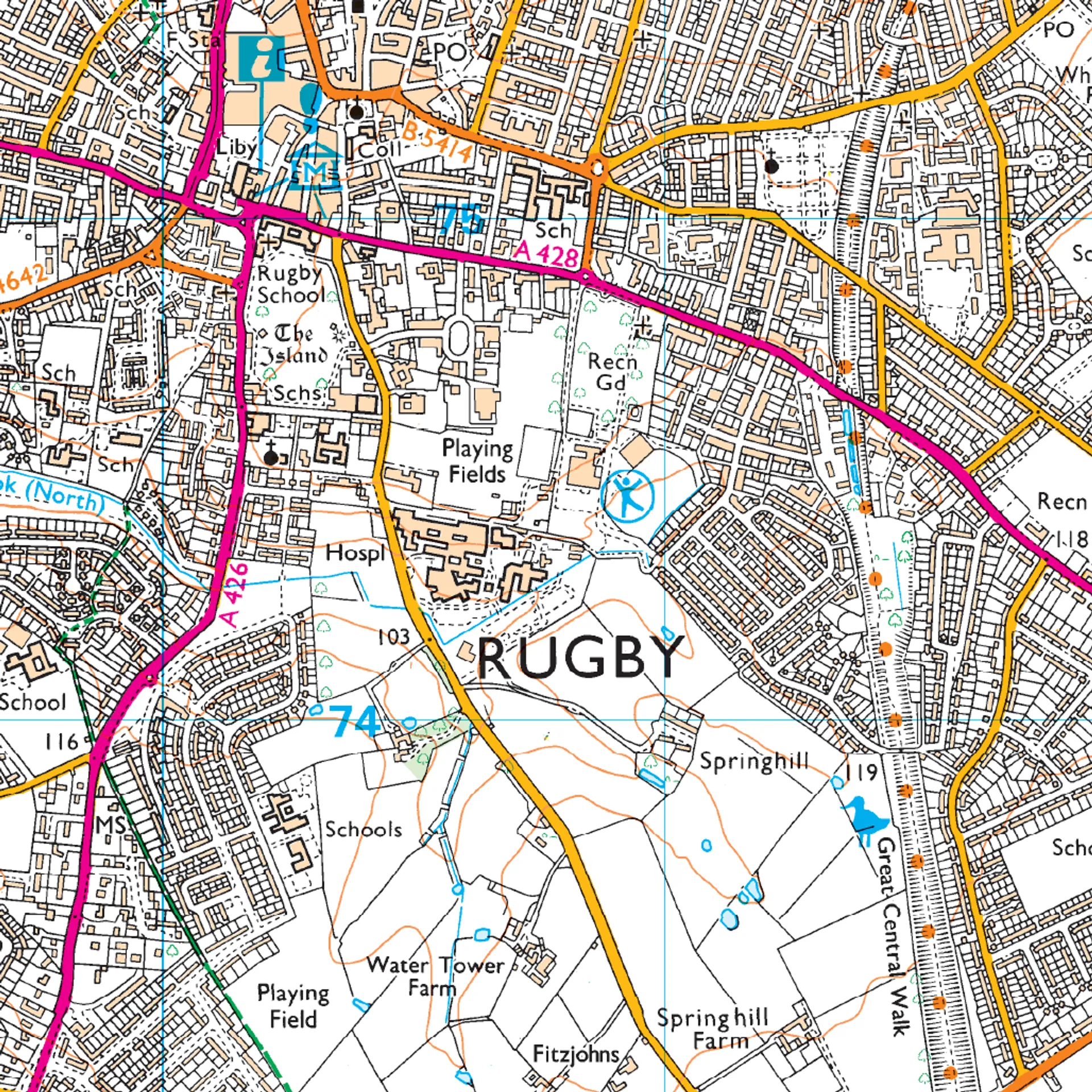 Ordnance Survey Explorer 222 Map Rugby & Daventry
