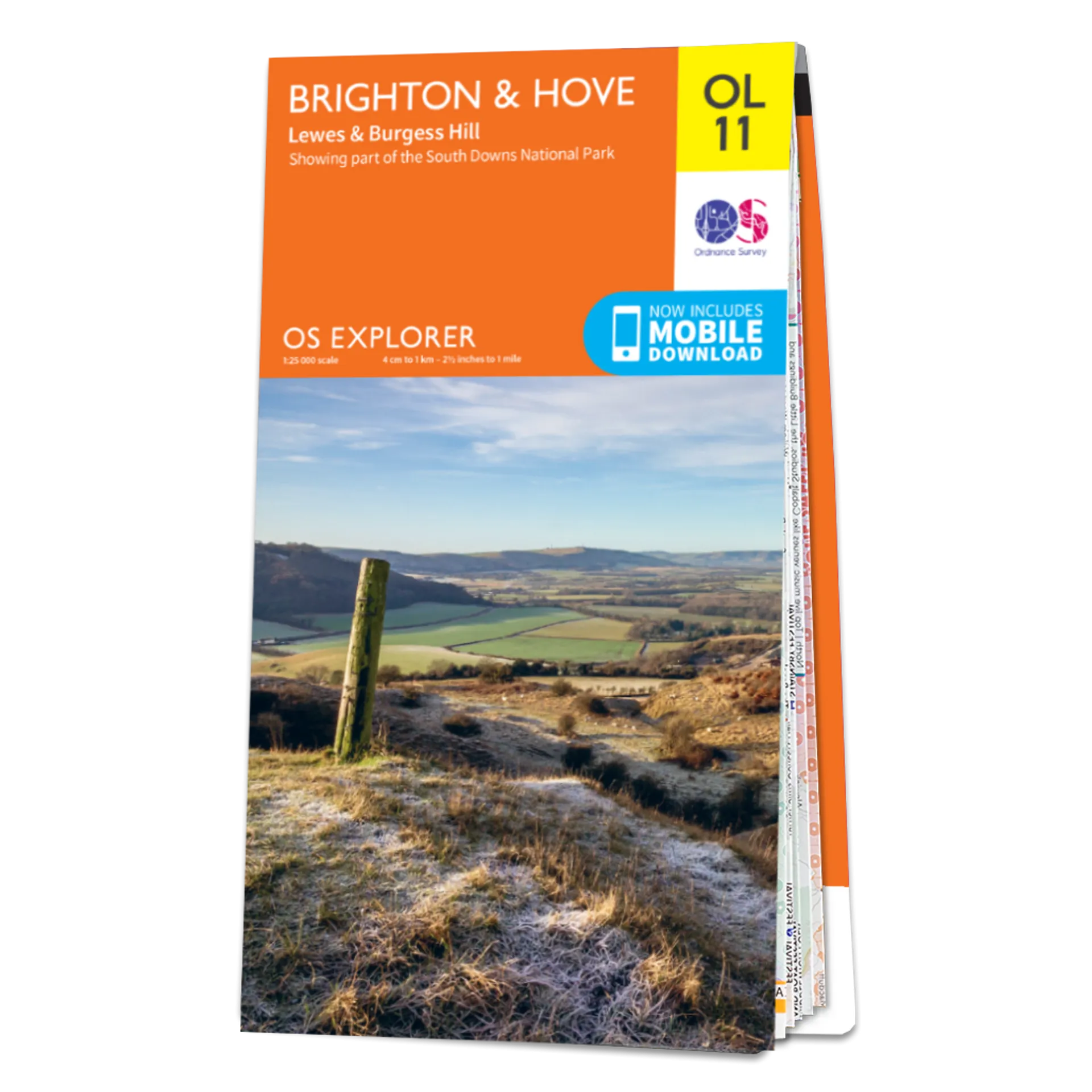 Ordnance Survey Explorer OL11 Map Brighton & Hove