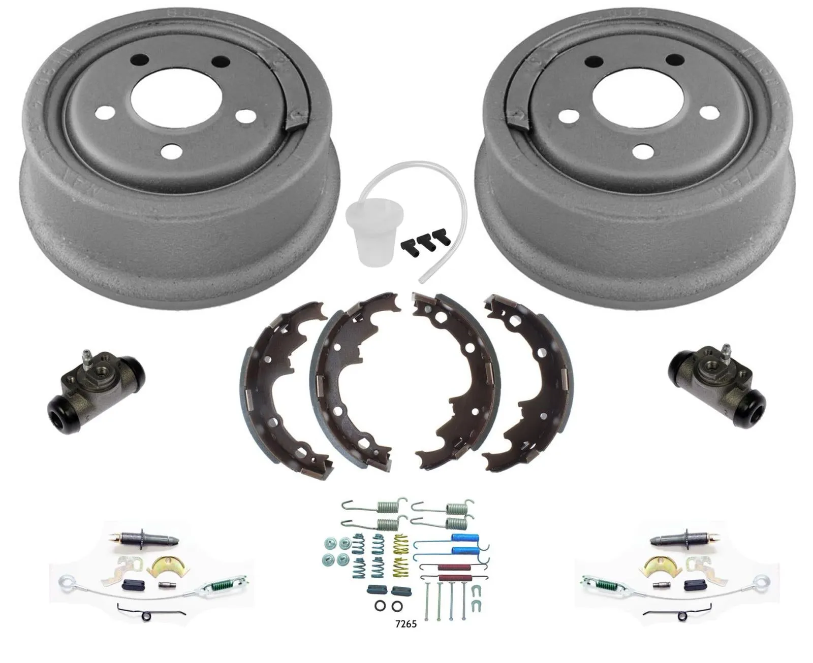 R Brake Drums Brake Shoes Spring Wheel Cylinders for Jeep Wrangler 2001-2006 9pc
