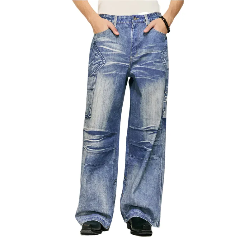 Retro Washed Worn Jeans
