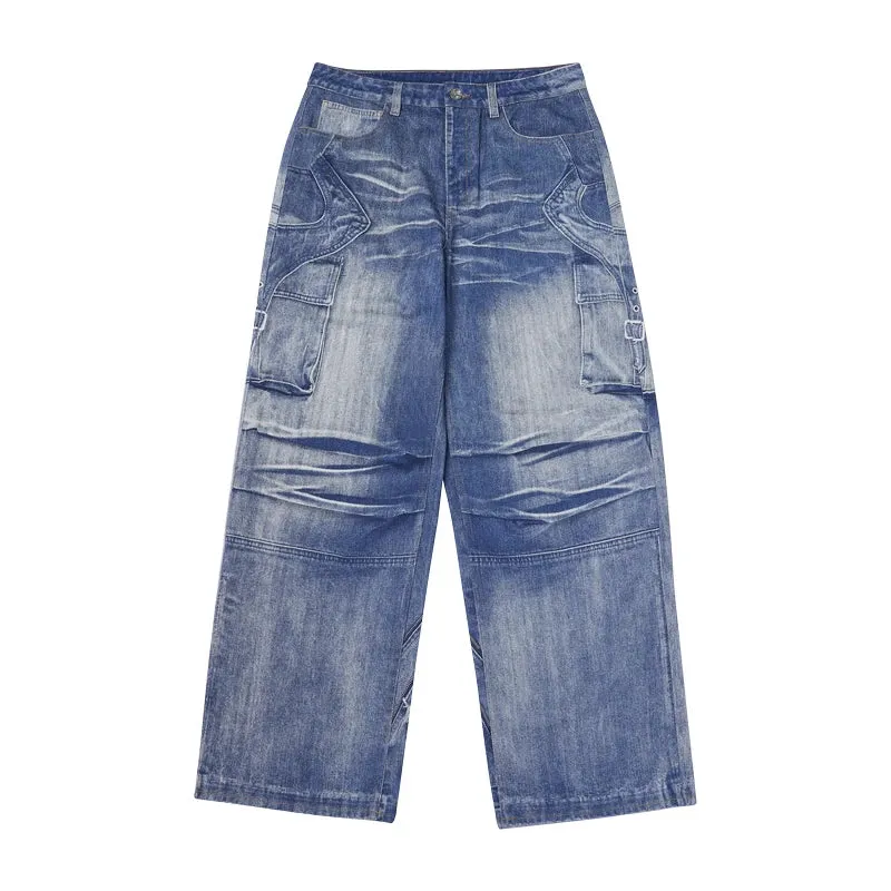 Retro Washed Worn Jeans