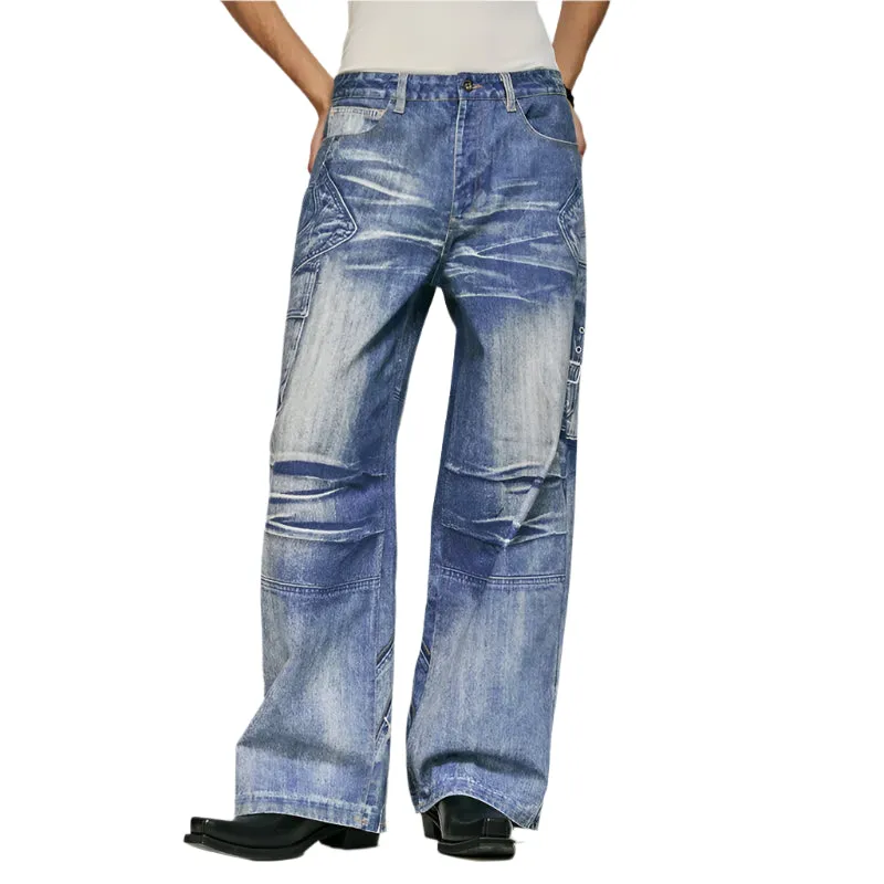 Retro Washed Worn Jeans