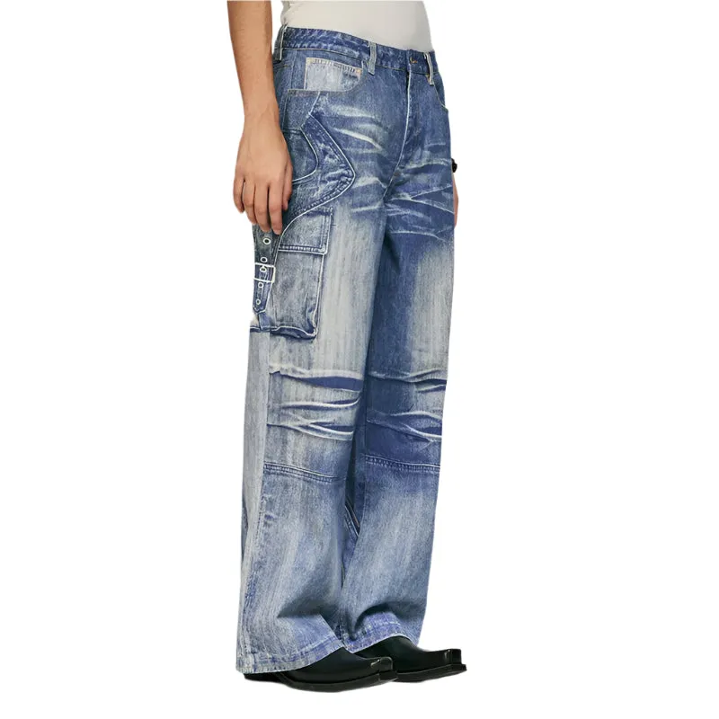 Retro Washed Worn Jeans