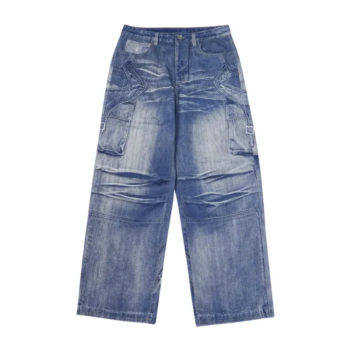 Retro Washed Worn Jeans