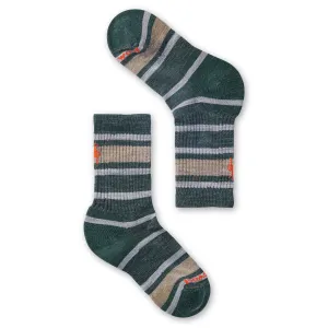 SmartWool Light Hiking Socks - Crew Striped - Dark Sage