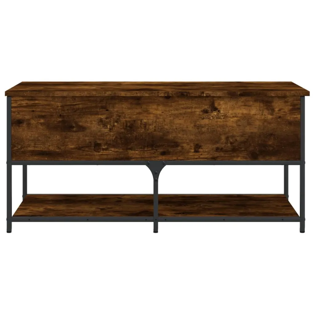 Storage Bench Smoked Oak 100x42.5x47 cm Engineered Wood