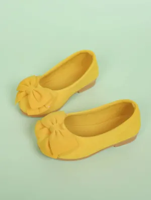 Toddler Girls Minimalist Bow Decor Flats