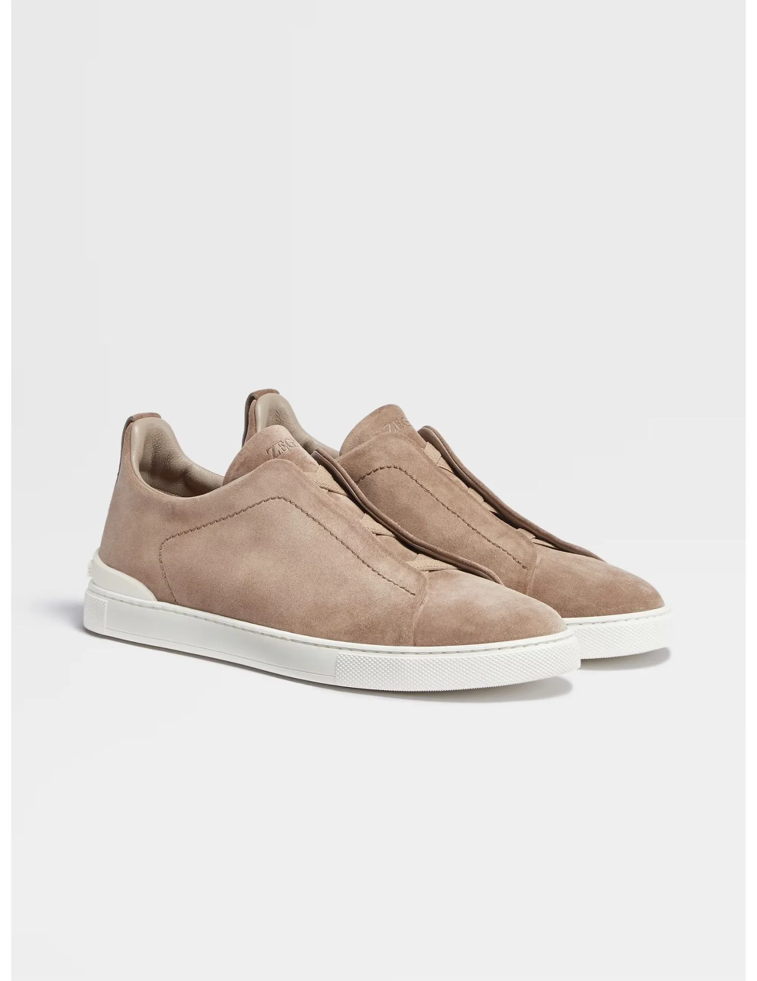 Triple Stitch Sneakers | Beige Suede