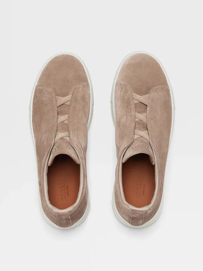 Triple Stitch Sneakers | Beige Suede