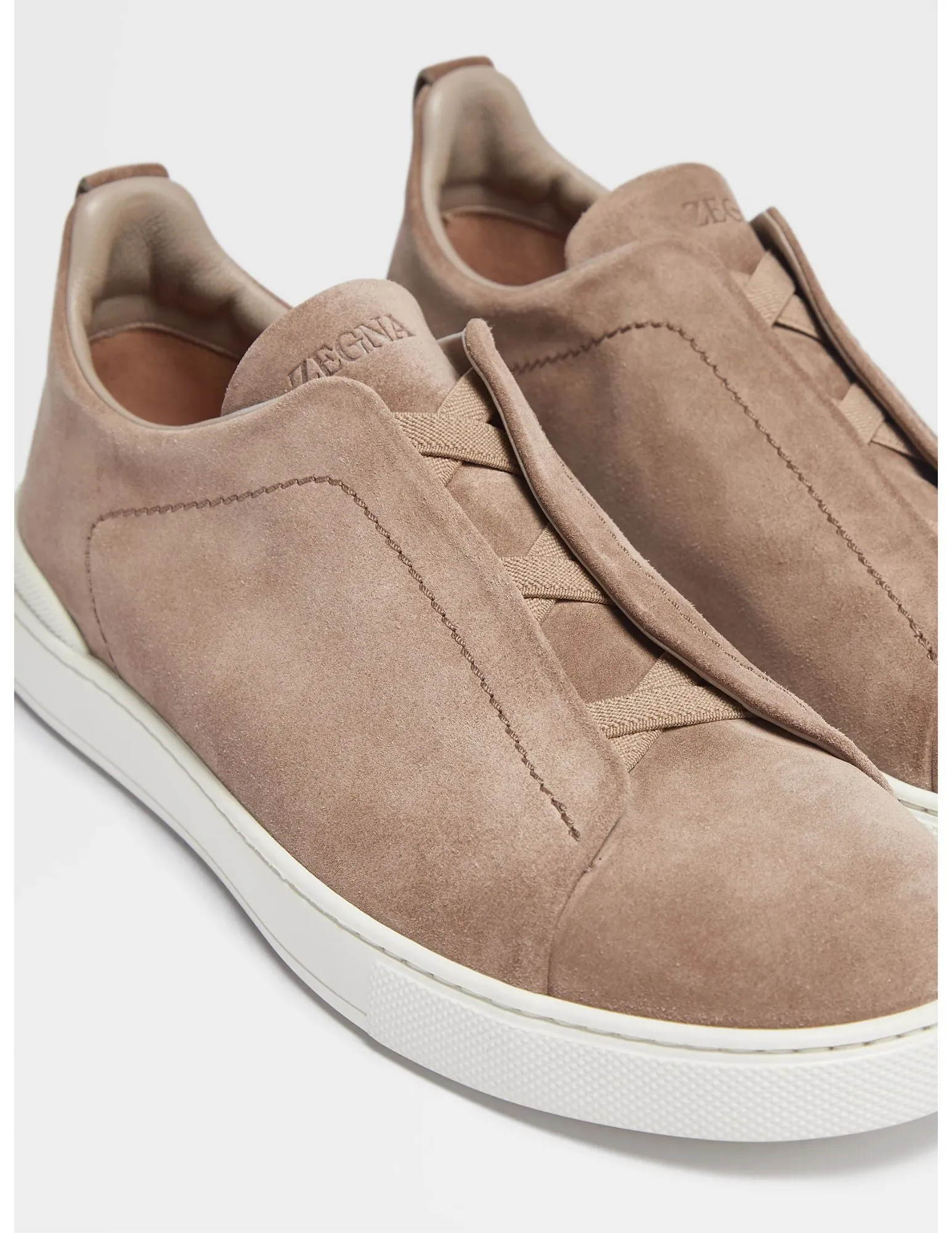 Triple Stitch Sneakers | Beige Suede