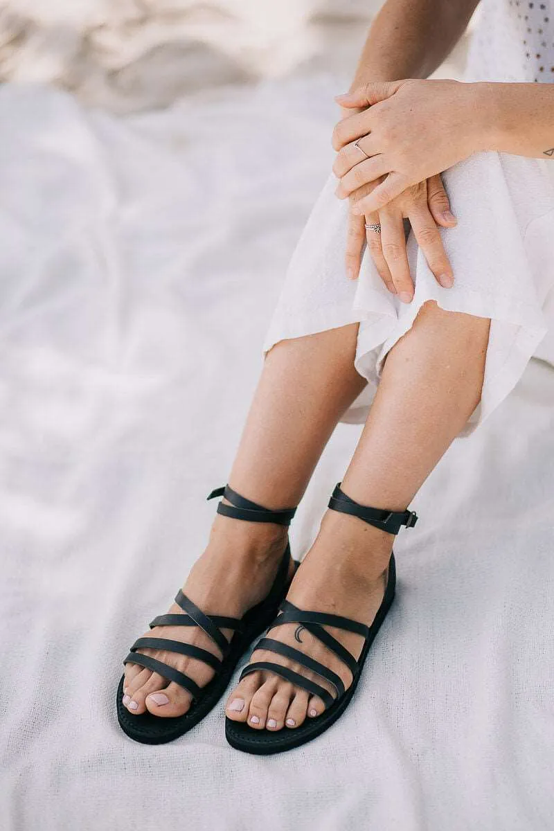 Venice Sandals - Black Leather