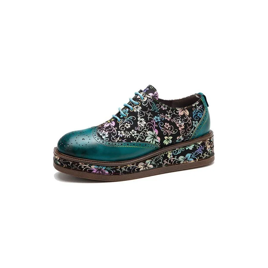 Vibrant Chic Lace-up Flat Brogues