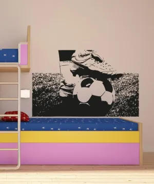 Vinyl Wall Decal Sticker Soccer Ball and Cleats #5075