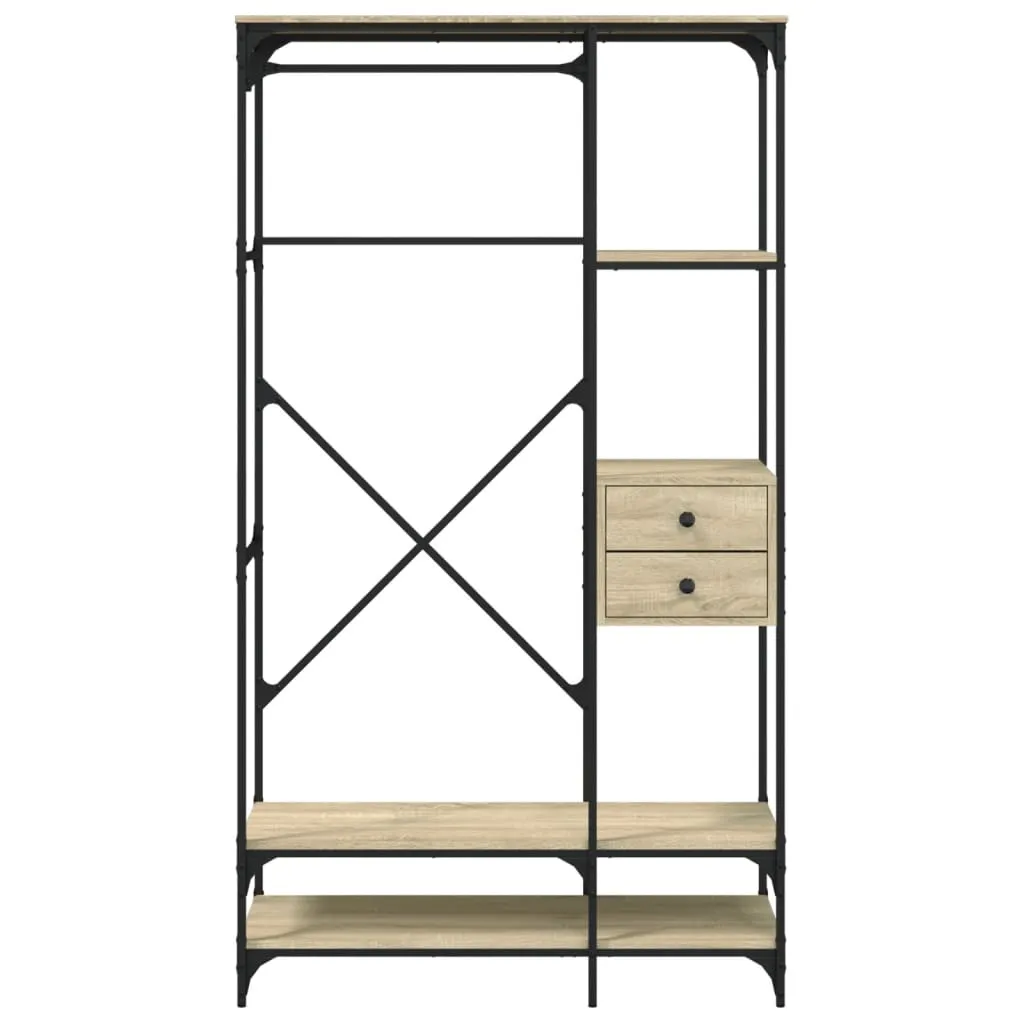 Wardrobe with Drawers Sonoma Oak 100x40x180 cm Engineered Wood
