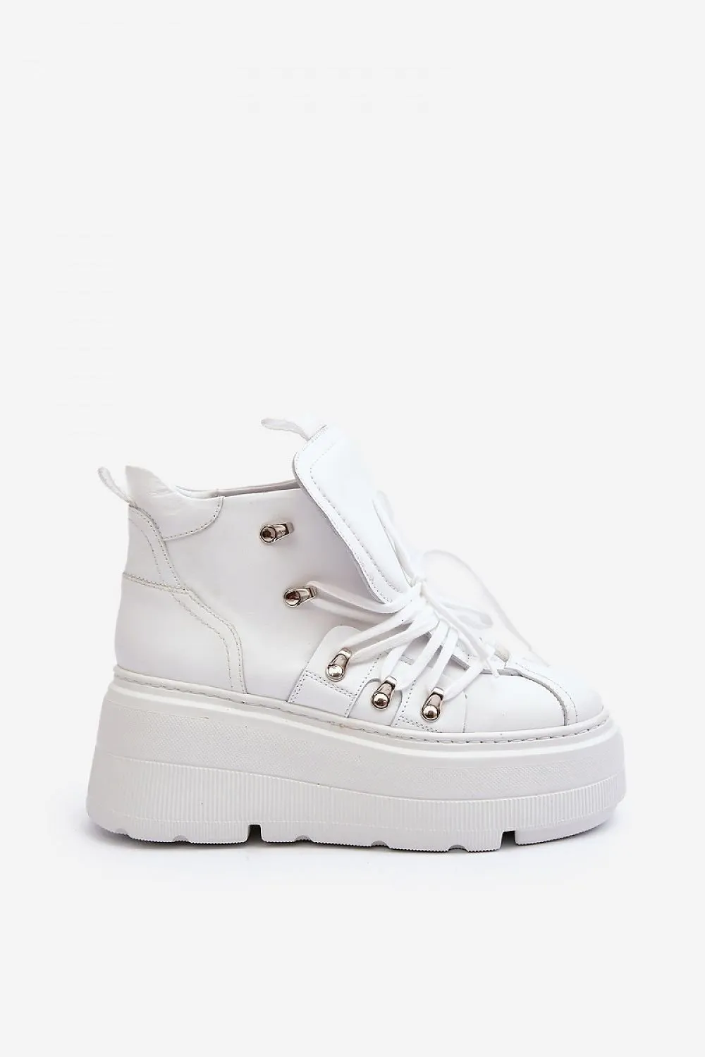 White Spring Style Natural Leather Trainers