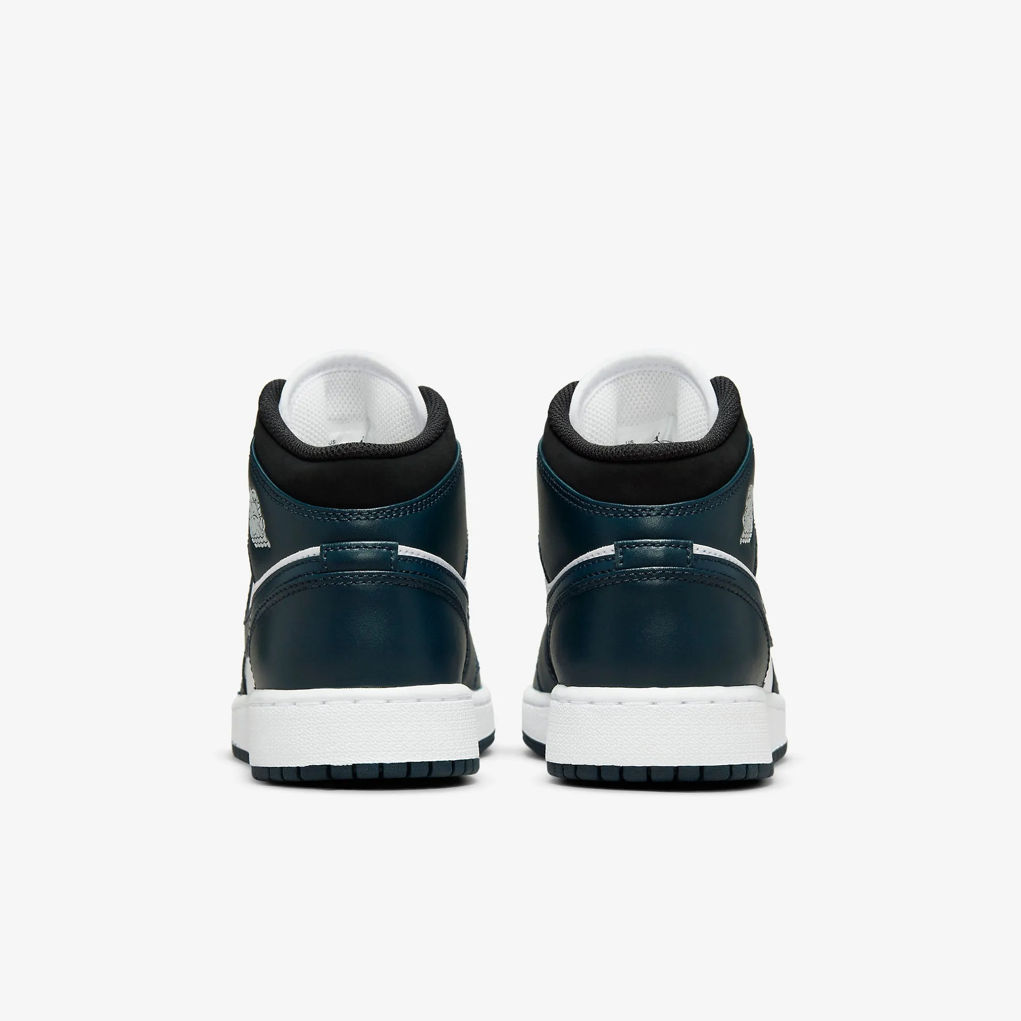 Women's / GS Air Jordan 1 Mid "Dark Teal" (White/Black/Armory Navy)(554725-411)