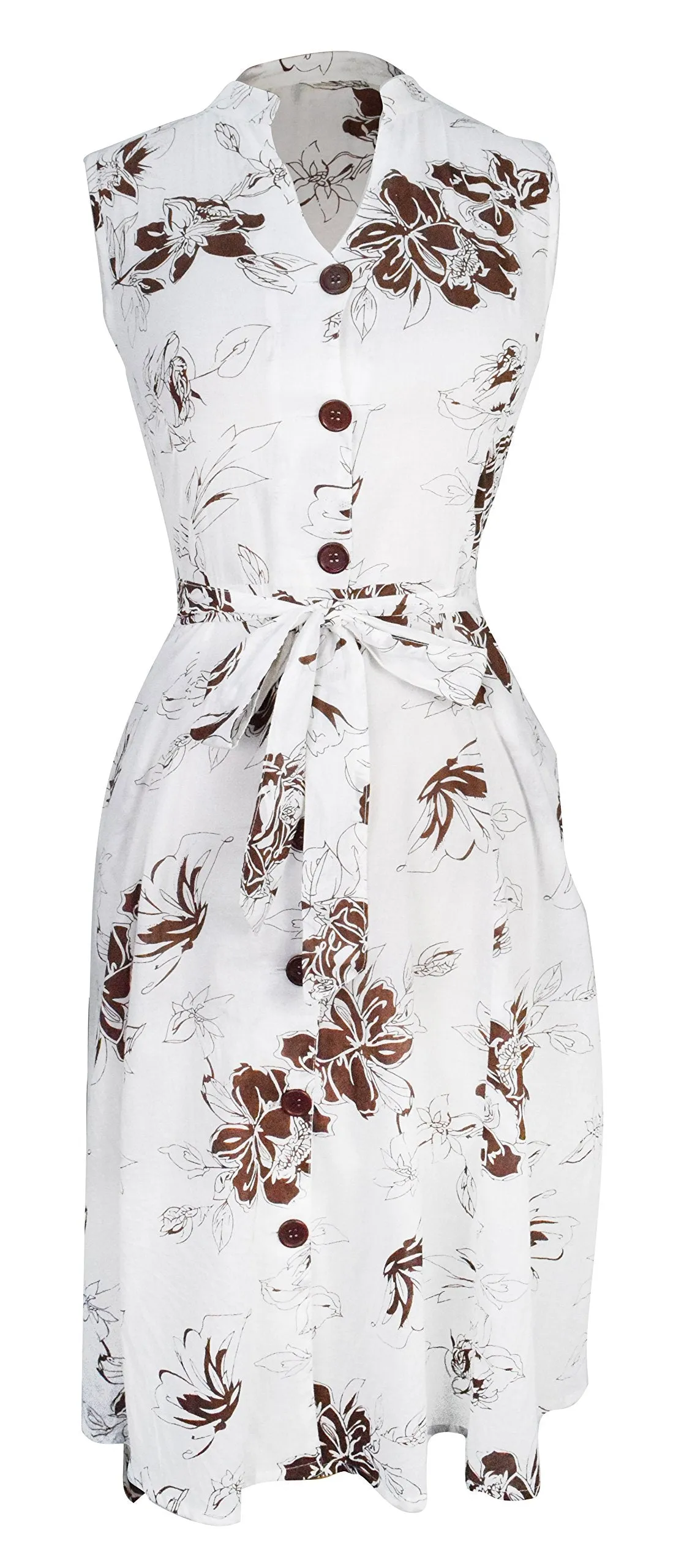 Women's Vintage 100% Cotton Floral Button Up Shift Dress