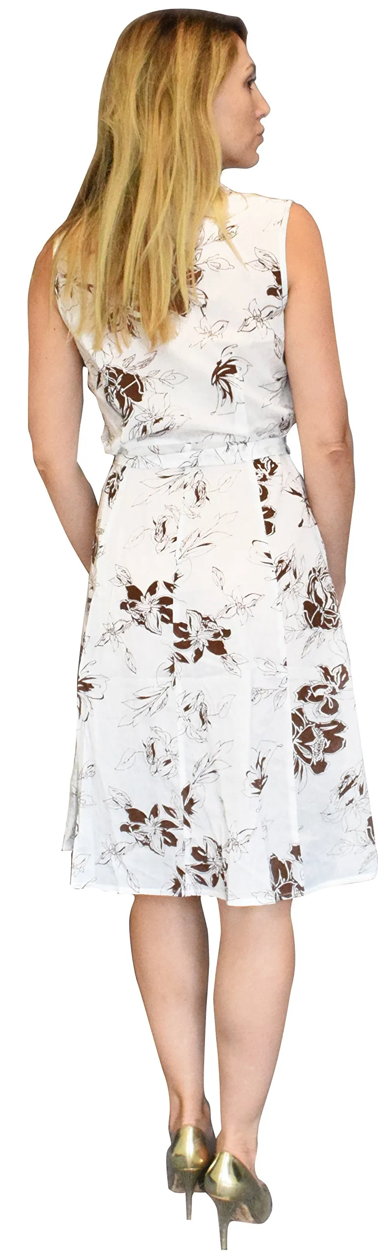 Women's Vintage 100% Cotton Floral Button Up Shift Dress