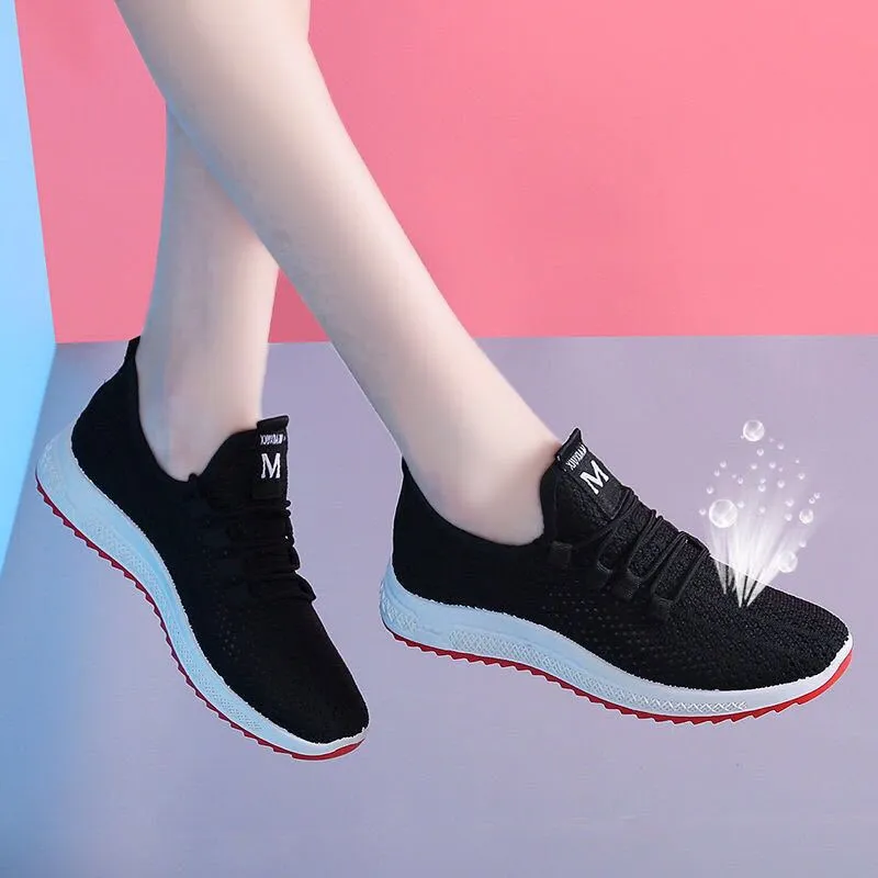 xakxx Old Beijing Cloth Shoes  New Korean Style Women's Running Sneaker Internet Celebrity Lightweight Casual Mesh Surface Shoes Soft Bottom Pumps