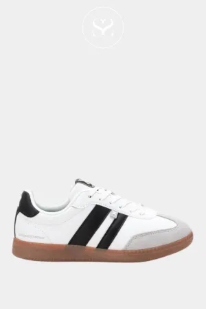 XTI 143485 WHITE & BLACK STRIPE LOW PROFILE TRAINERS